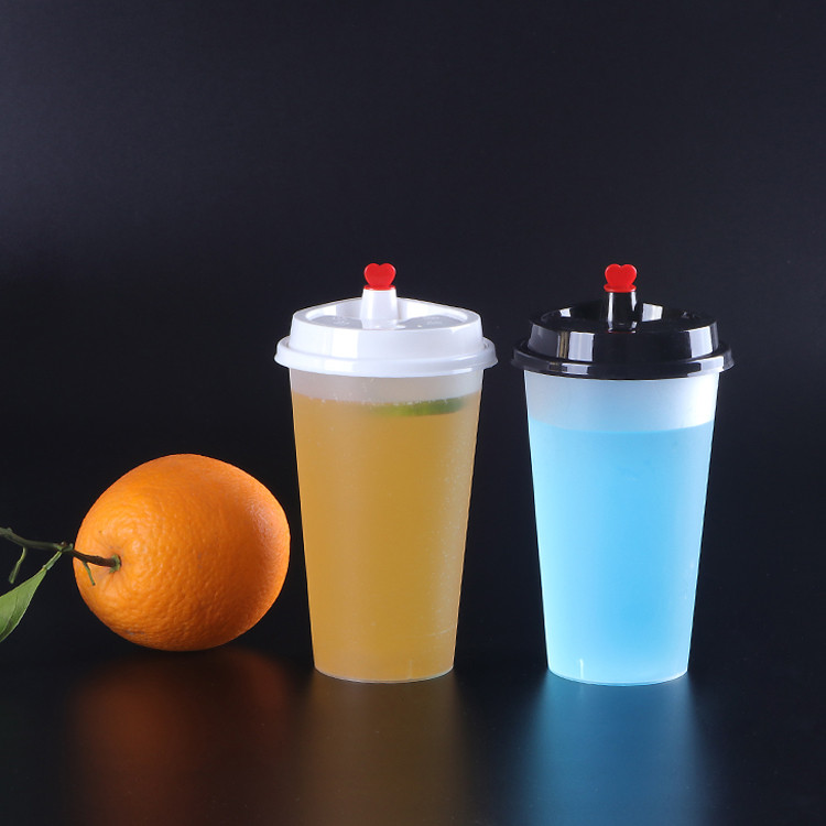 Wholesale disposable bubble tea milk tea plastic cups